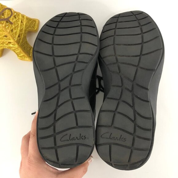 CLARKS MEN CASUAL LEATHER  BLACK SHOES SIZE 9M - Picture 3 of 8